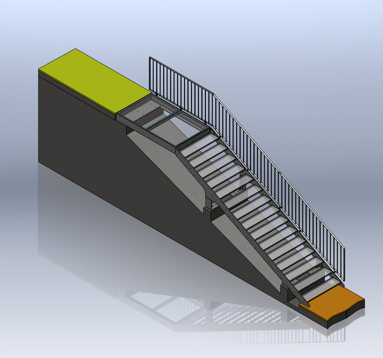 3D-CAD-Modell einer Stiege